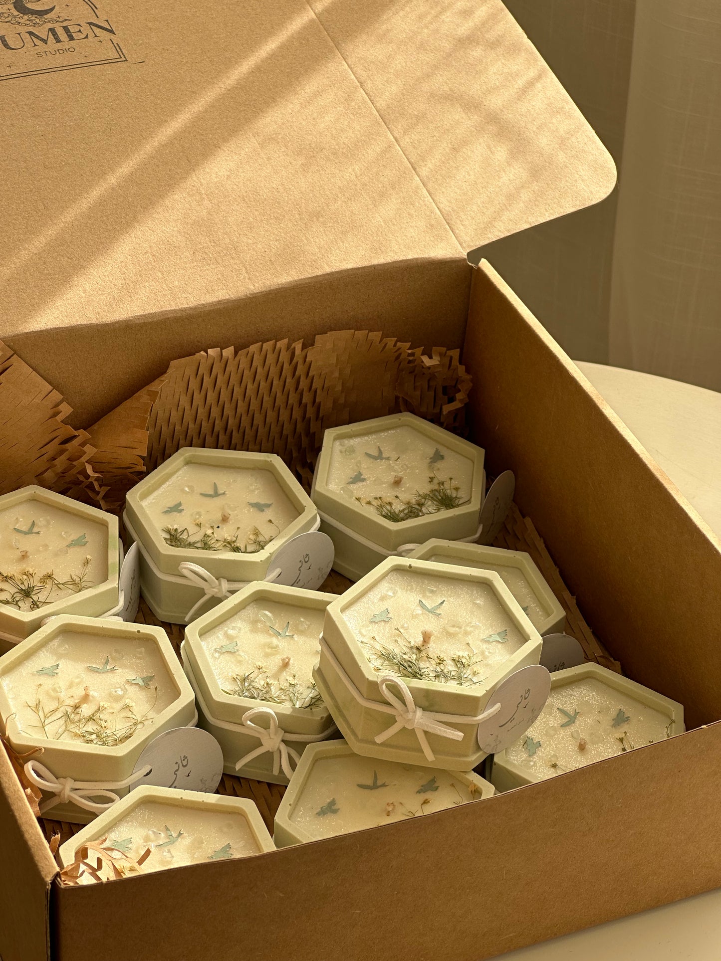 Sage Green Orchard with birds Candles 🌿 شموع البستان الاخضر مع الطيور