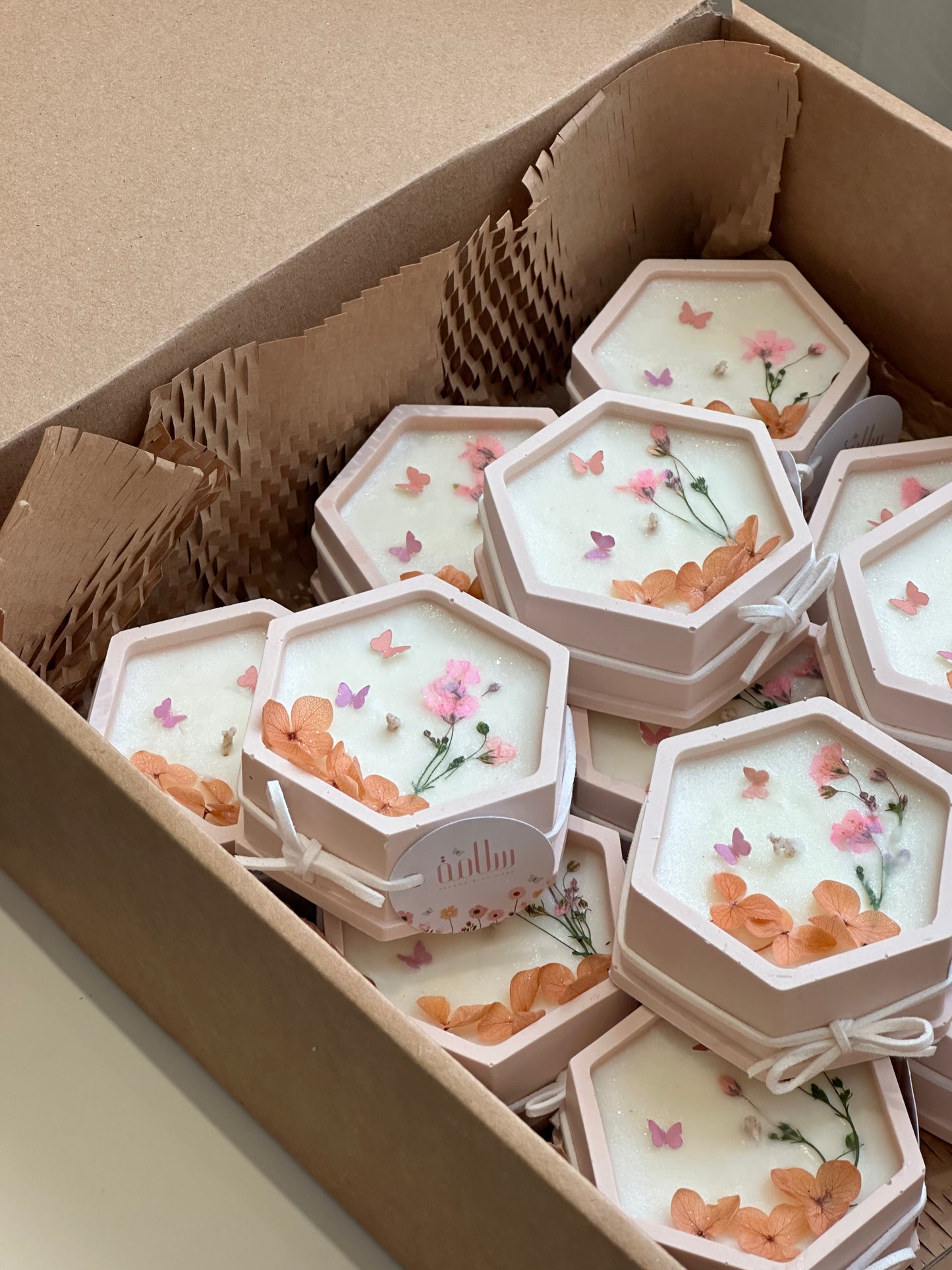 Peachy Garden Candles 🍑 شموع حديقة ورد الخوخ 