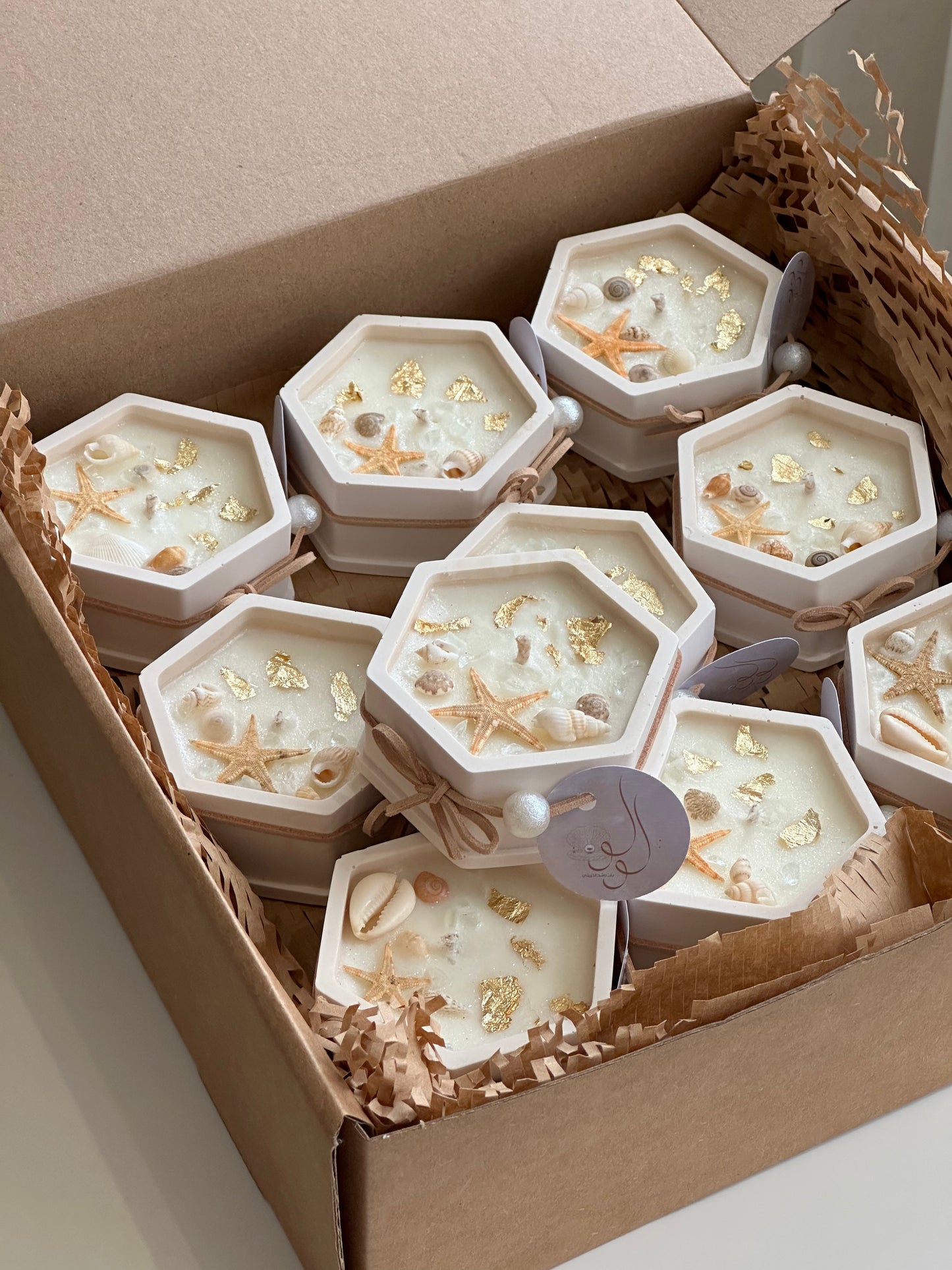 Natural Shells Candles 🐚شموع ثيم الاصداف الطبيعية