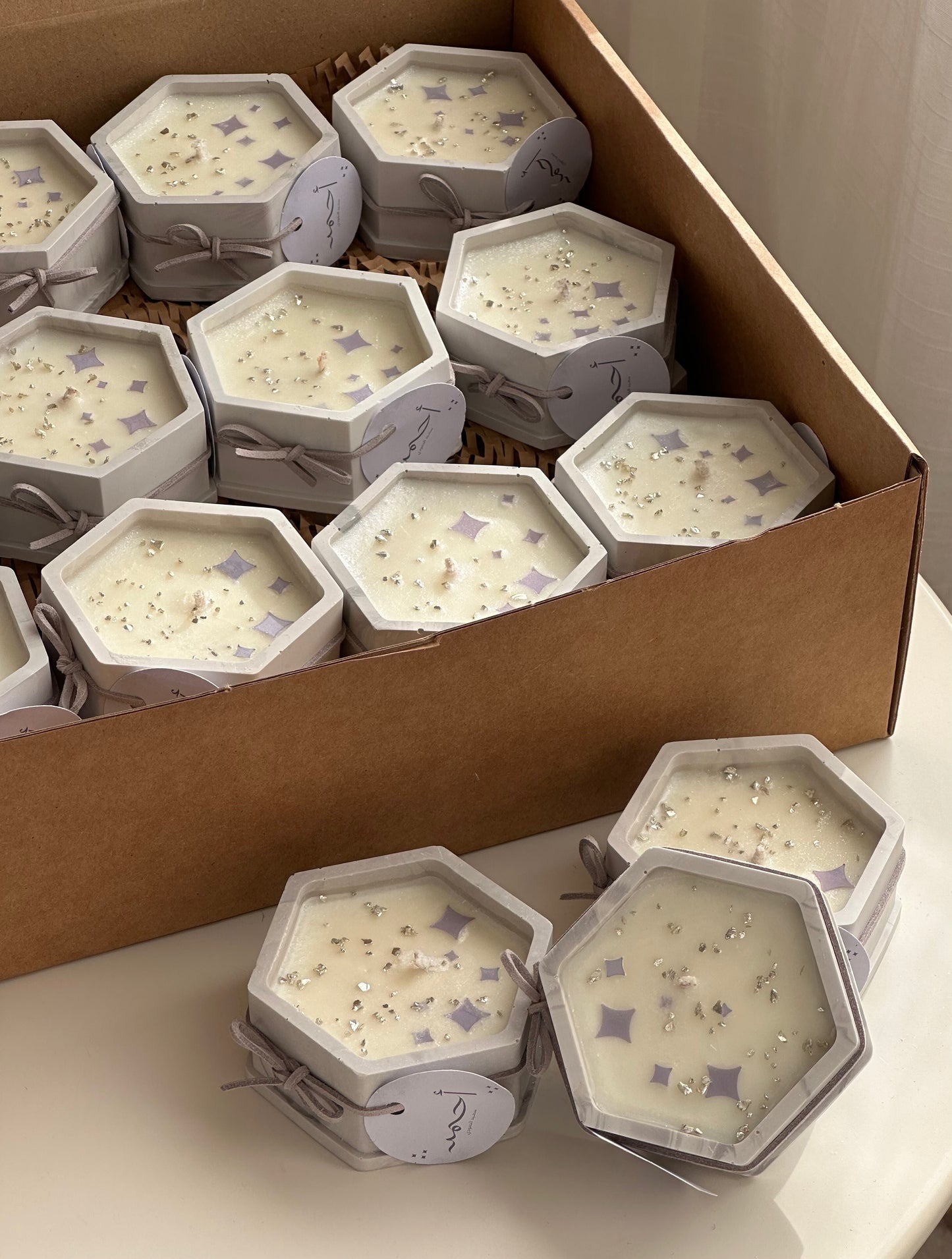 Diamond Stars Candles in Grey 💎شموع نجوم الالماس باللون الرمادي