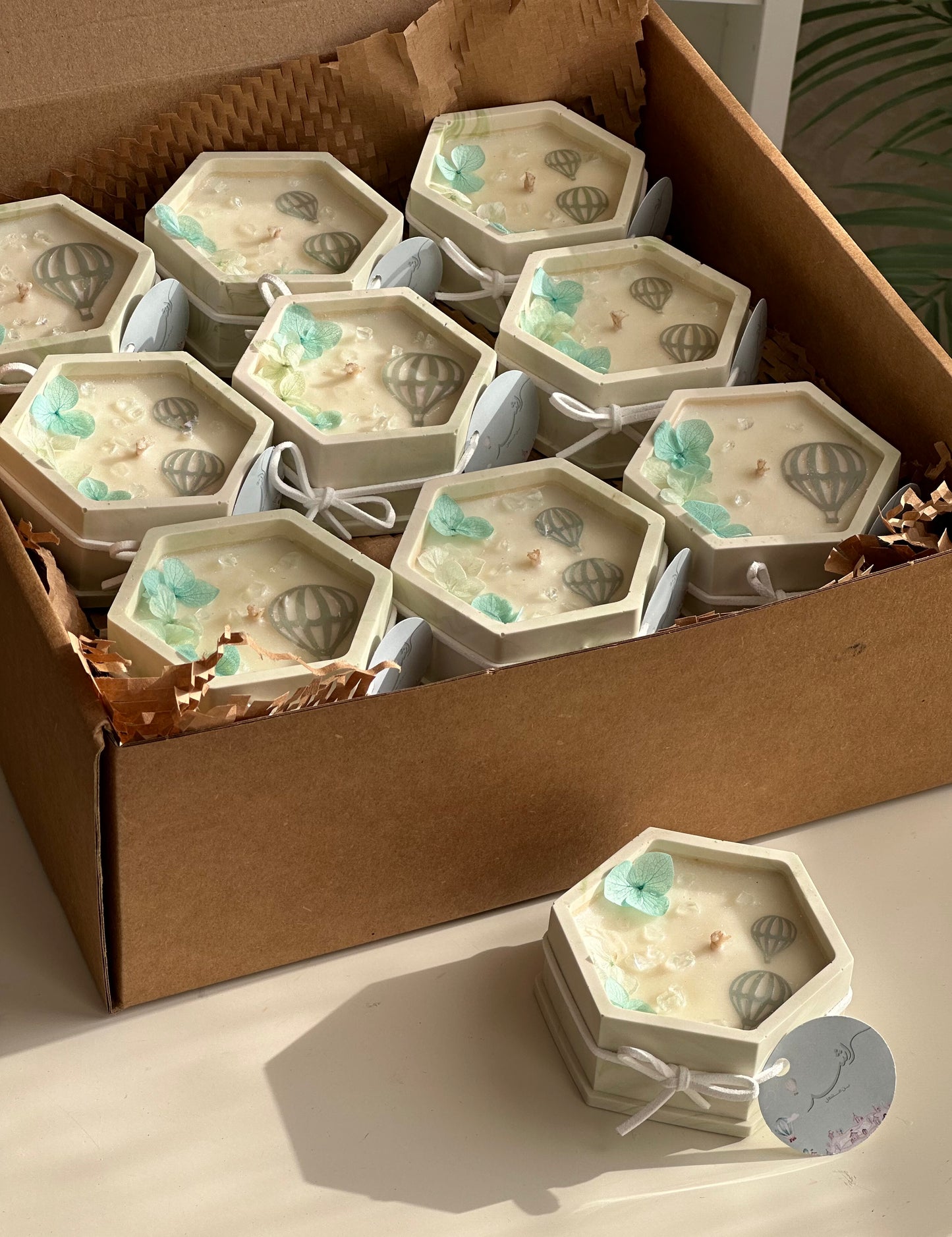 Tiffany Green Hot Air Balloon Garden Candles شموع المناطيد باللون الاخضر والتيفاني 🪂 