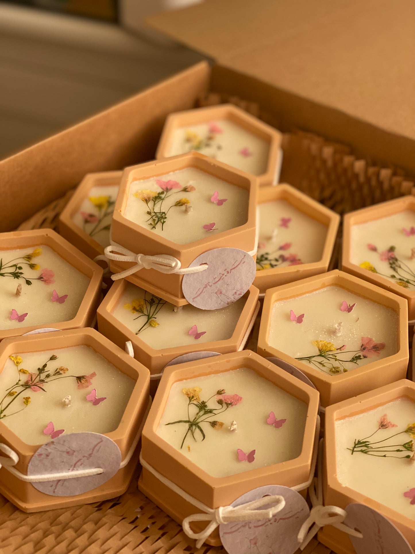 Pastel Coral Flowers Candles 💐