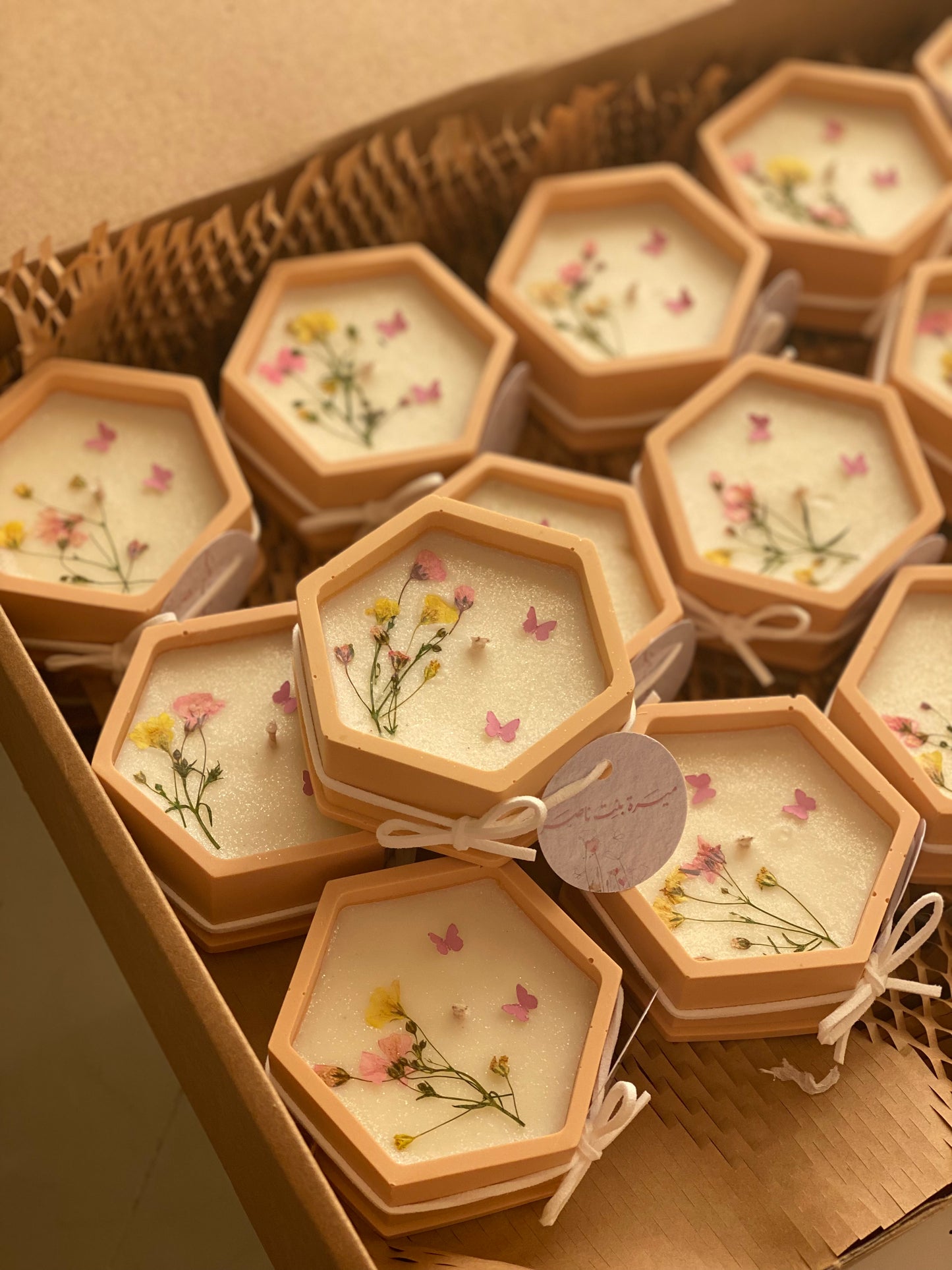 Pastel Coral Flowers Candles 💐