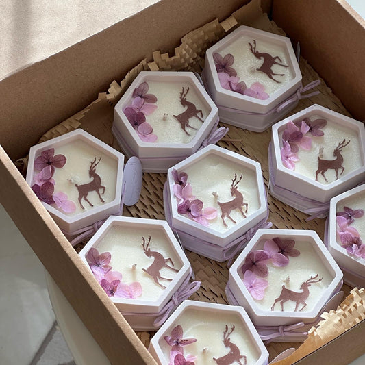 Mauve Deer Garden Candles🦌 شموع حديقة الغزال الموف