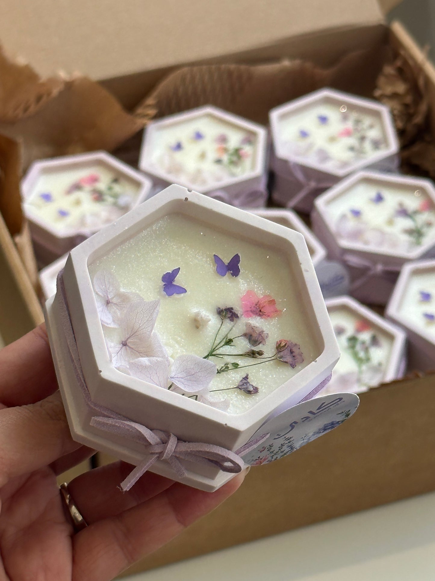 Purple Butterfly Garden Candles 🦋 شموع حديقة الفراشات البنفسجية   ⁩⁩⁩